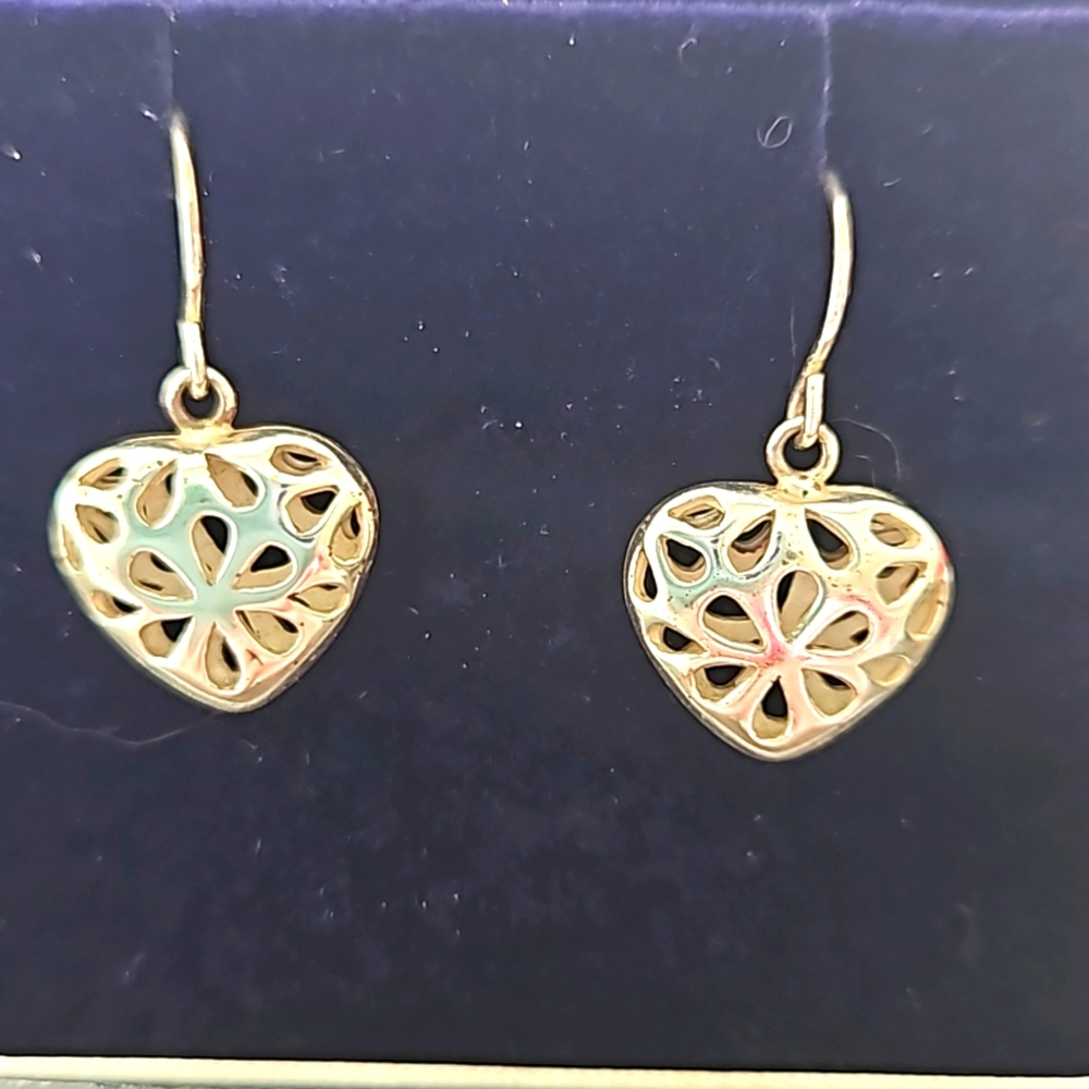 Silver heart earrings